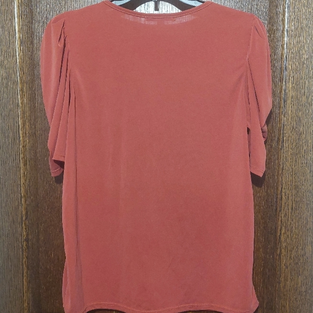 Women's Rust V-Neck Top - Picture 7 of 7